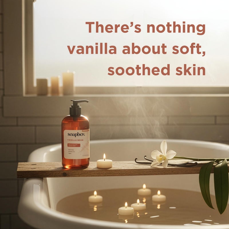 Soapbox Liquid Hand Soap, Vanilla & Lily Blossom - Gentle, Moisturizing Hand Cleanser, Vegan, Cruelty Free Hand Soap for Bathroom and Kitchen, 12oz Pump Bottles (Pack of 3) - Image 3